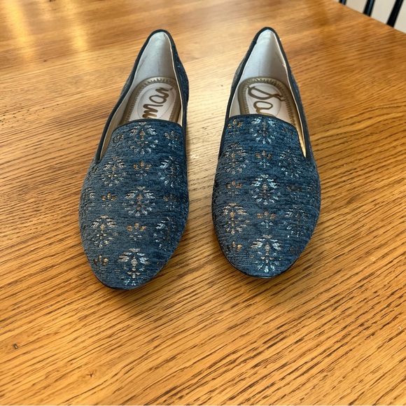 ⭐️ SAM EDELMAN NEW Size 7M US Blue Jordy Jacquard Loafers Shoes Embroidered - Picture 8 of 12